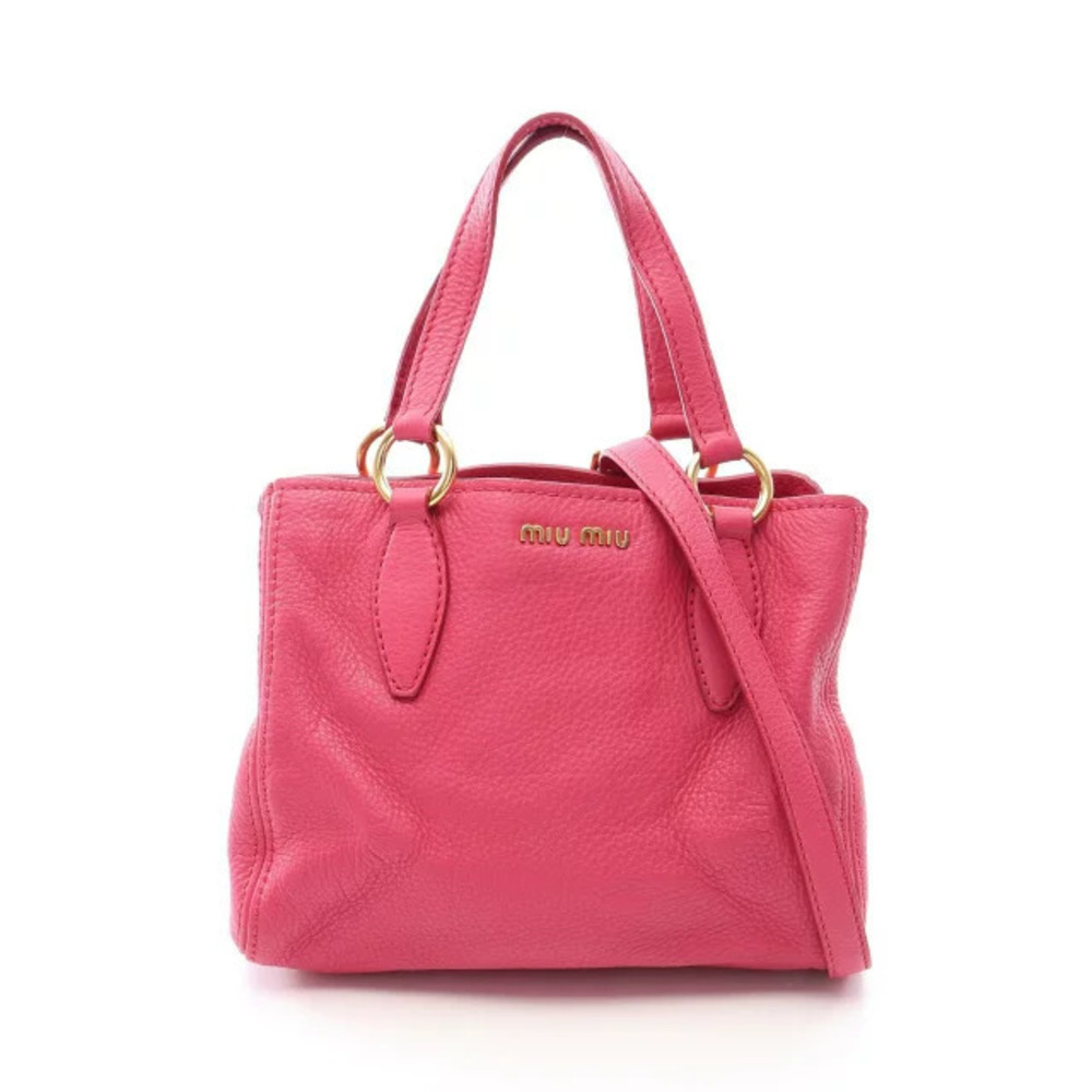 Miu Miu VITELLO CARIBU Handbag Leather Pink
